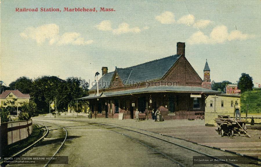 Postcard: Railroad Station, Marblehead, Massachusetts